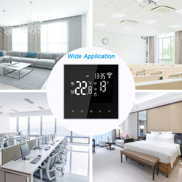 Inteligentny termostat TUYA - regulator temperatury z aplikacją, programowalny, sterowanie tygodniowe, do ogrzewania elektrycznego podłogowego - Wianko - 7
