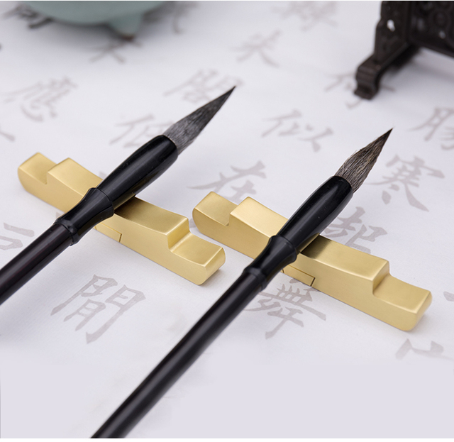 Złocista mosiężna szczotka kaligraficzna do ręcznie malowanych obrazów na papierze Xuan - Wianko - 11