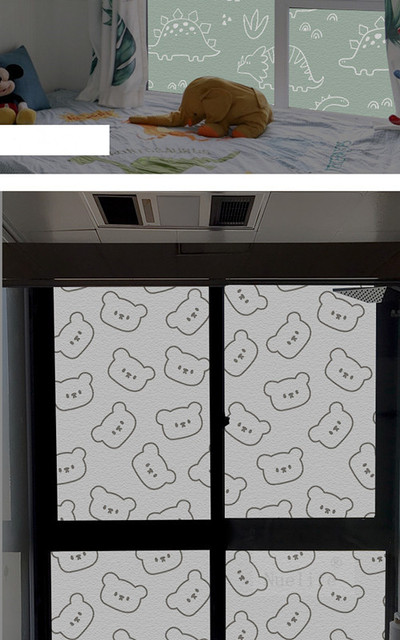 Folia dekoracyjna elektrostatyczna matowa anti-peep do okien - Cartoon (nieprzezroczysta, ochrona przed blaskiem) - Wianko - 19