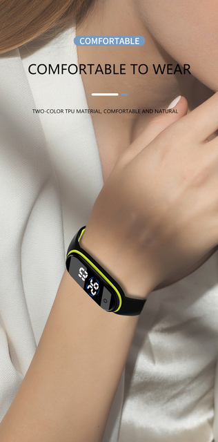 Zegarek dziecięcy sportowy LED prostokątna tarcza z miękką opaską silikonową, cyfrowy nadgarstkowy zegarek dla chłopców i dziewcząt - Wianko - 11