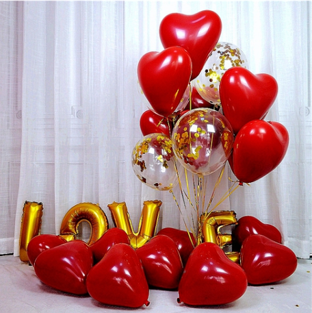 10 sztuk podwójne warstwy rubinowo czerwonych lateksowych balonów 5/10/12 cal do dekoracji ślubnych, zaręczynowych, walentynkowych i urodzinowych - Wianko - 3