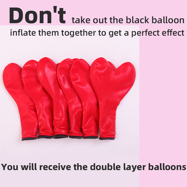 10 sztuk podwójne warstwy rubinowo czerwonych lateksowych balonów 5/10/12 cal do dekoracji ślubnych, zaręczynowych, walentynkowych i urodzinowych - Wianko - 2