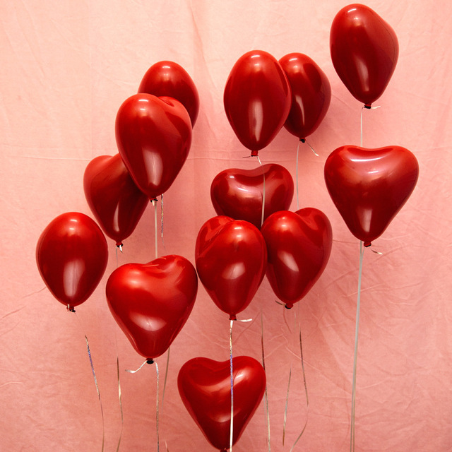 10 sztuk podwójne warstwy rubinowo czerwonych lateksowych balonów 5/10/12 cal do dekoracji ślubnych, zaręczynowych, walentynkowych i urodzinowych - Wianko - 4