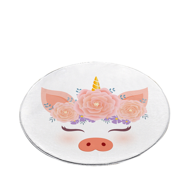Dywan Cartoon jednorożec różowy wzór świni podłogowy do salonu dla niemowlęcia 60cm 80cm 100cm 120cm 150cm - Wianko - 2
