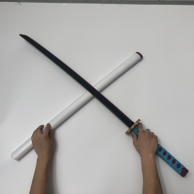 Miecz samuraja Demon Slayer Tanjirou Kochou Shinobu 104cm - model 1:1 z diabelskim ostrzem do Cosplay'u - katana ninja z PU - Wianko - 66