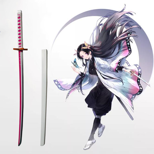 Miecz samuraja Demon Slayer Tanjirou Kochou Shinobu 104cm - model 1:1 z diabelskim ostrzem do Cosplay'u - katana ninja z PU - Wianko - 88
