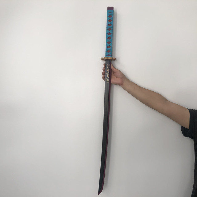 Miecz samuraja Demon Slayer Tanjirou Kochou Shinobu 104cm - model 1:1 z diabelskim ostrzem do Cosplay'u - katana ninja z PU - Wianko - 67