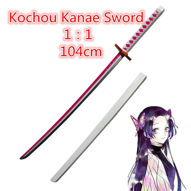 Miecz samuraja Demon Slayer Tanjirou Kochou Shinobu 104cm - model 1:1 z diabelskim ostrzem do Cosplay'u - katana ninja z PU - Wianko - 89