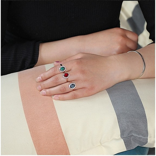 CC616 - Biżuteria pierścionki dla kobiet, moda luksusowe różowe złoto, niebieski kamień, romantyczny ślubny pierścień - Wianko - 9