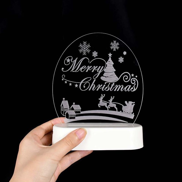 Świąteczna dekoracja LED św. Mikołaj i bałwanek - lampka 3D do pokoju, prezent na Boże Narodzenie, nowy rok - Wianko - 11