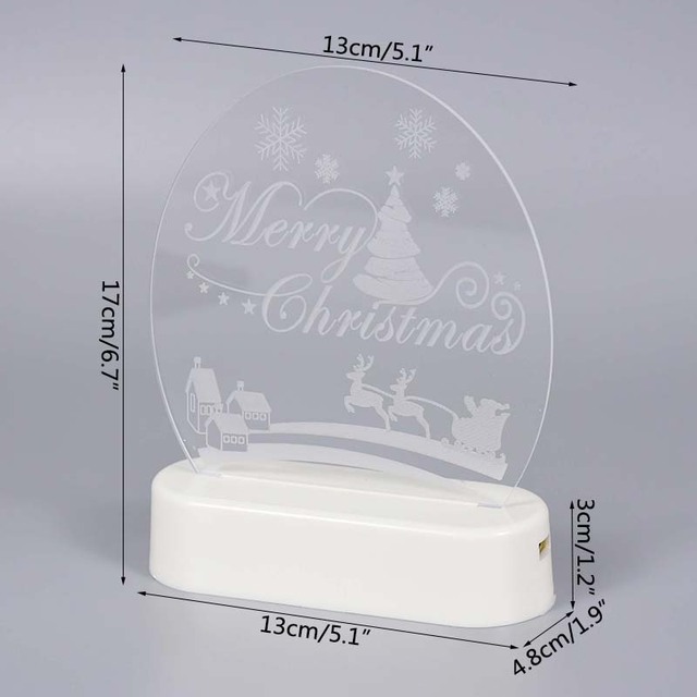 Świąteczna dekoracja LED św. Mikołaj i bałwanek - lampka 3D do pokoju, prezent na Boże Narodzenie, nowy rok - Wianko - 6