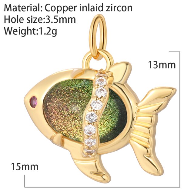 Śliczne rybki Charms na elementy do wyrobu biżuterii o kolorze złotym i srebrnym z kryształem - wisiorek, kolczyki, bransoletka, naszyjnik, akcesoria DIY - Wianko - 1