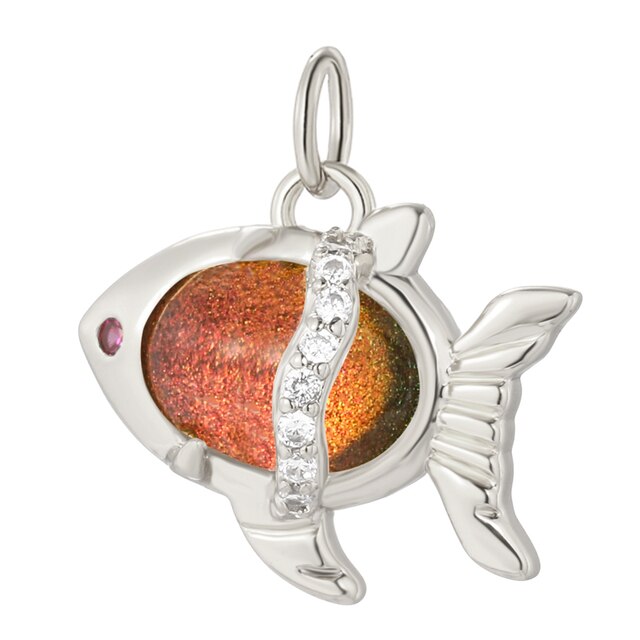 Śliczne rybki Charms na elementy do wyrobu biżuterii o kolorze złotym i srebrnym z kryształem - wisiorek, kolczyki, bransoletka, naszyjnik, akcesoria DIY - Wianko - 4