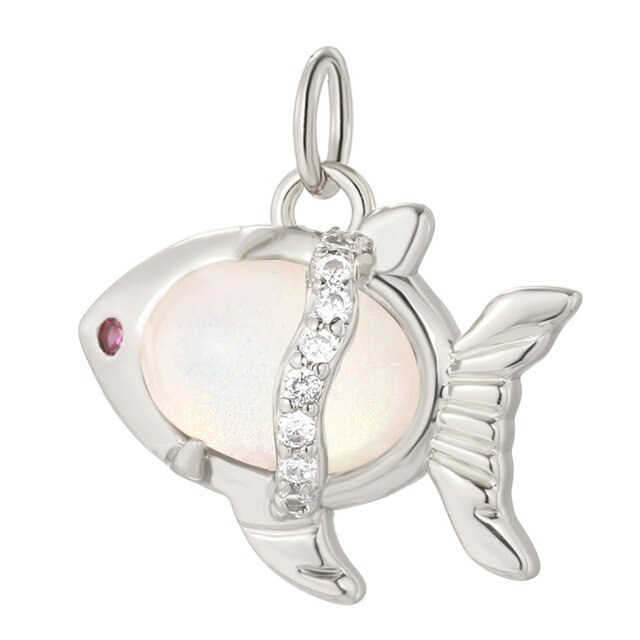 Śliczne rybki Charms na elementy do wyrobu biżuterii o kolorze złotym i srebrnym z kryształem - wisiorek, kolczyki, bransoletka, naszyjnik, akcesoria DIY - Wianko - 3