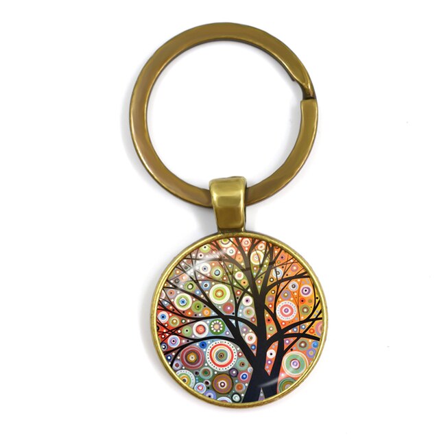 Kolorowy breloczek klucz do nowego domu z szklaną kopułą Cabochon 25mm - biżuteria podkreślająca osobowość - Wianko - 3