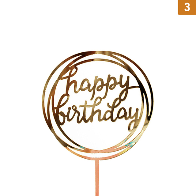 Akrylowa dekoracja na tort urodzinowy - złoty topper - Wianko - 6