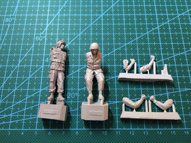 Zestaw modelarski: Niepomalowany członkowie załogi USA 1/35 zbiornik wojna w Wietnamie, figurka żołnierza historyczna, żywica Kit - Wianko - 1