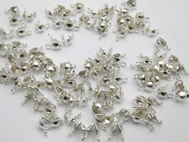 500 posrebrzanych koralików Charlotte z podwójną pętlą 4mm do wykończeń biżuterii - Wianko - 3