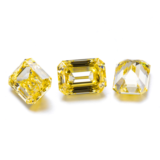 Kamienie szlachetne luzem Zhanhao 2021 - żółty diament Emerald Ice Cut - Wianko - 4