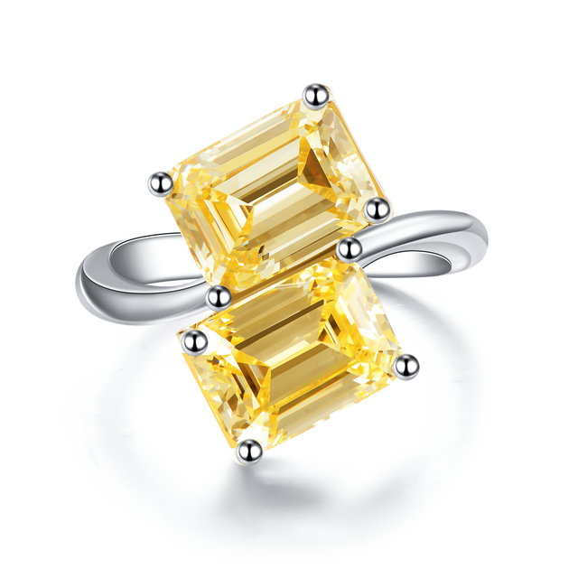 Kamienie szlachetne luzem Zhanhao 2021 - żółty diament Emerald Ice Cut - Wianko - 10