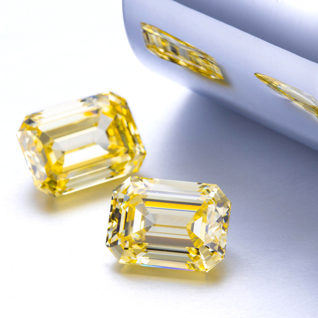 Kamienie szlachetne luzem Zhanhao 2021 - żółty diament Emerald Ice Cut - Wianko - 2