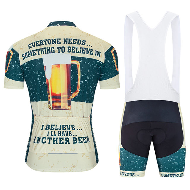 Mężczyźni Moxilyn - Komplet odzieży rowerowej: koszulka z kieszonkami i spodnie górskie MTB, szybkoschnące i oddychające, absorbujące pot + uwielbiam piwo - Wianko - 26