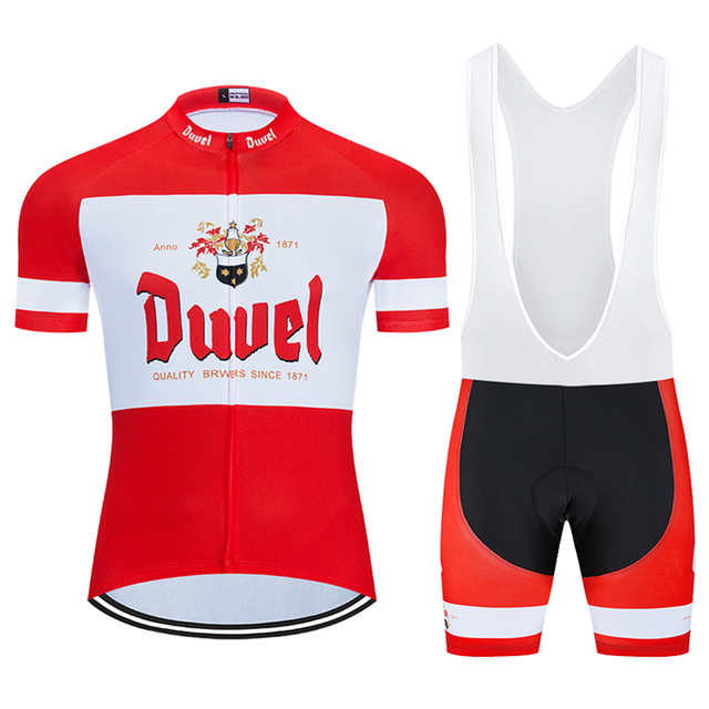 Mężczyźni Moxilyn - Komplet odzieży rowerowej: koszulka z kieszonkami i spodnie górskie MTB, szybkoschnące i oddychające, absorbujące pot + uwielbiam piwo - Wianko - 41