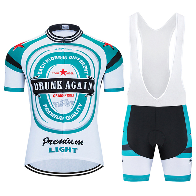 Mężczyźni Moxilyn - Komplet odzieży rowerowej: koszulka z kieszonkami i spodnie górskie MTB, szybkoschnące i oddychające, absorbujące pot + uwielbiam piwo - Wianko - 27