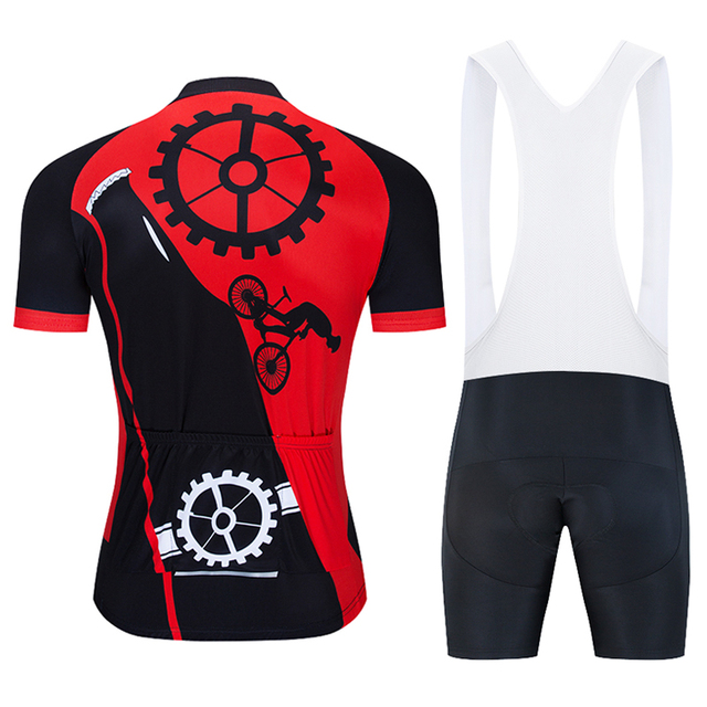 Mężczyźni Moxilyn - Komplet odzieży rowerowej: koszulka z kieszonkami i spodnie górskie MTB, szybkoschnące i oddychające, absorbujące pot + uwielbiam piwo - Wianko - 30