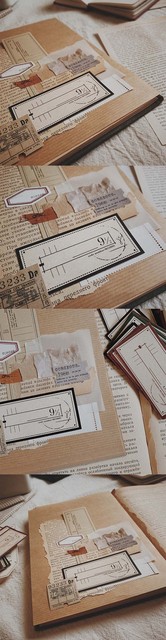 Papierowy zeszyt Retro Vintage - 30 sztuk/paczka - Bullet Journaling, dekoracja szkoła - Wianko - 7