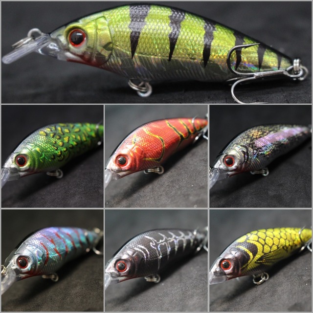 Przynęta woblery WLure 8.1cm 7.1g, pływanie z szeroką akcją, krótki korpus, hak #6, przynęta na owady, świeża woda, 3D oczy, twarde Crankbait M583 - Wianko - 6