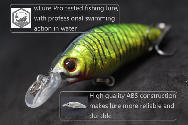 Przynęta woblery WLure 8.1cm 7.1g, pływanie z szeroką akcją, krótki korpus, hak #6, przynęta na owady, świeża woda, 3D oczy, twarde Crankbait M583 - Wianko - 8