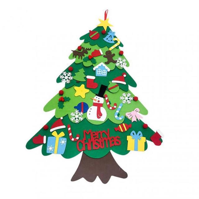 Filcowa choinka Montessori - dekoracja świąteczna i zabawka DIY dla dzieci - ozdoba ścienna i drzwi - Wianko - 7