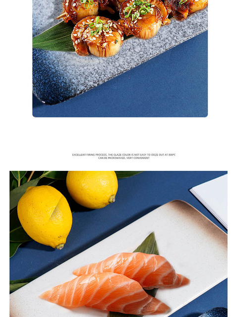 Japońska ceramika - prostokątny talerz na sushi, owoce, deser, stek, łosoś, sashimi - kreatywne naczynie kuchenne - Wianko - 7