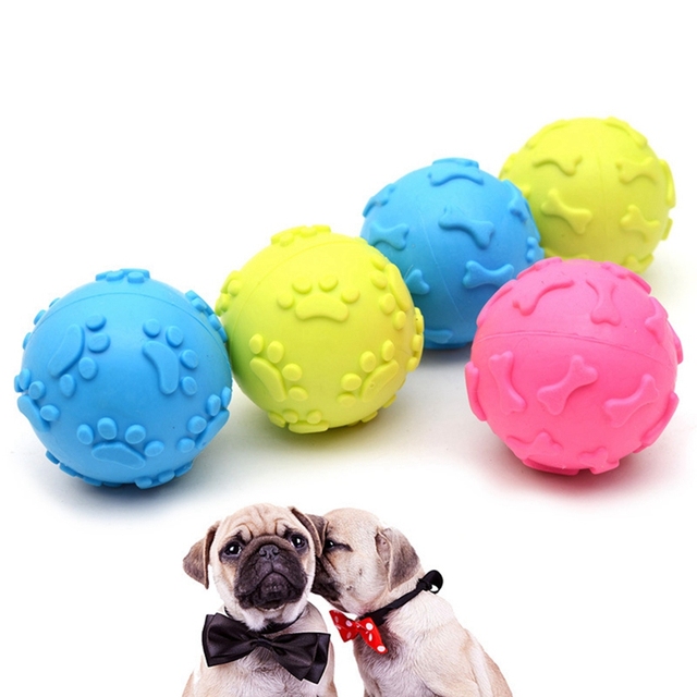 Gumowa piłka dla psa, odporna na ugryzienia, piszcząca - losowy kolor - Wianko - 13