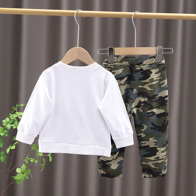 Nowa wiosna-jesień zestawu odzieży dla dzieci w wieku od 1 do 5 lat - casual, 2 sztuki: bluzka i spodnie w drukowane wzory chłopięce - Wianko - 9