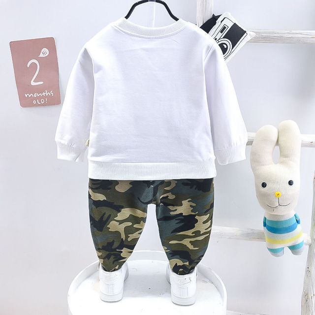 Nowa wiosna-jesień zestawu odzieży dla dzieci w wieku od 1 do 5 lat - casual, 2 sztuki: bluzka i spodnie w drukowane wzory chłopięce - Wianko - 13