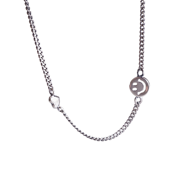 Srebrny naszyjnik ANENJERY Vintage 925 ze srebra dla zakochanych, serce uśmiech, krótki, styl choker, dla kobiet (S-N518) - Wianko - 9
