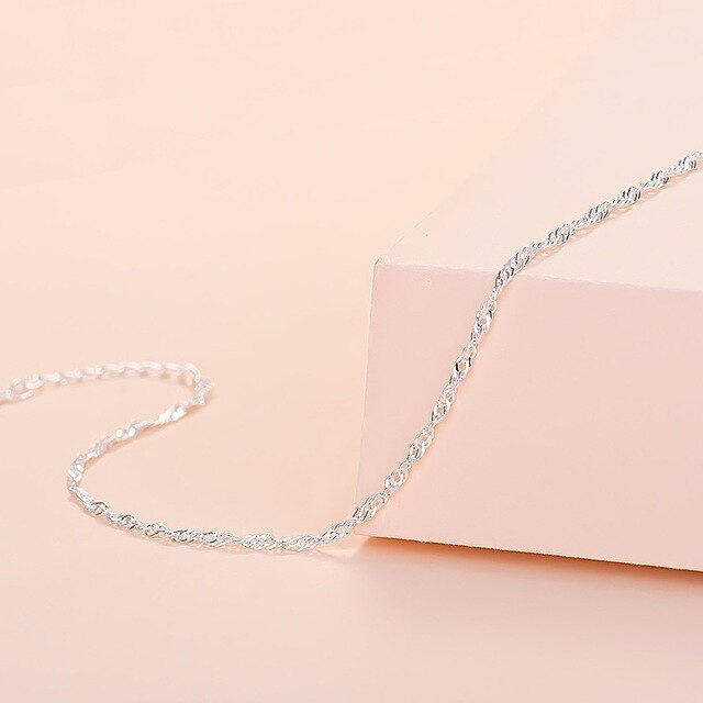 Bransoletka kobieca CIAXY 925 Sterling Silver Water Wave Chain, świeży design, małe i proste, hurtowa biżuteria - Wianko - 15