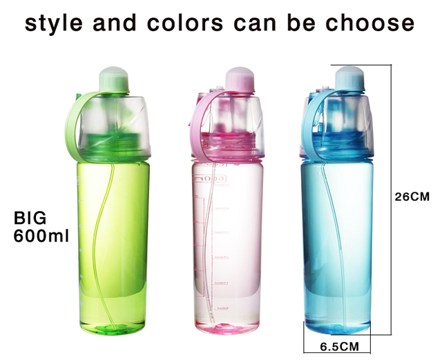Kreatywna przenośna butelka w sprayu do picia 400 ml/600 ml - bidon do aktywności fizycznej na zewnątrz - Wianko - 8