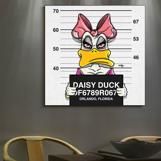 Obraz na płótnie Disney Funny Anime Myszka Miki i Kaczor Donald w więzieniu - Plakat do dekoracji wnętrz na ścianę - Wianko - 6