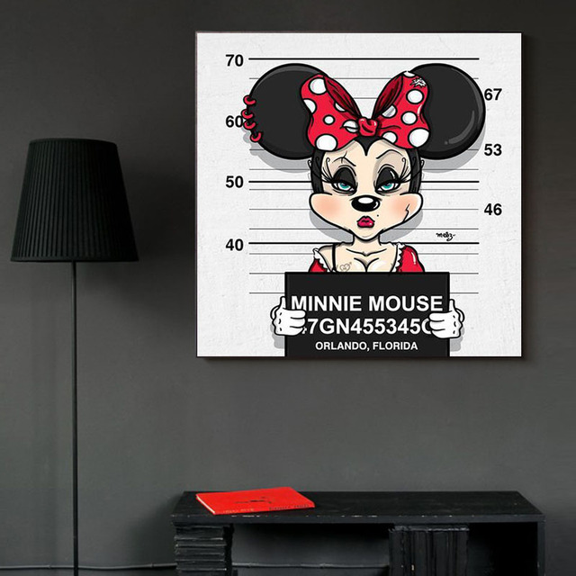 Obraz na płótnie Disney Funny Anime Myszka Miki i Kaczor Donald w więzieniu - Plakat do dekoracji wnętrz na ścianę - Wianko - 5