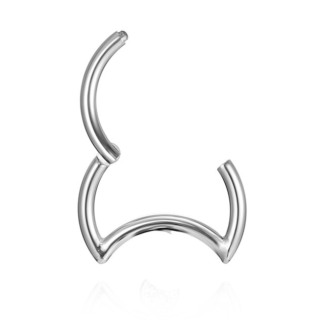 Kolczyk w nosie ze stali chirurgicznej, kształt księżyca, segment do chrząstki ucha - Wianko - 1