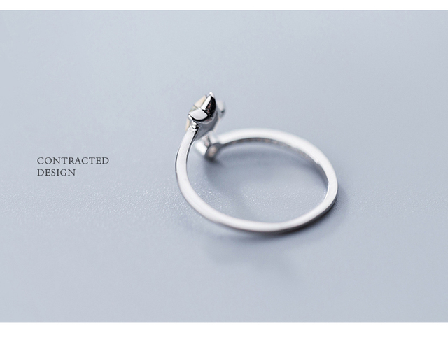 Regulowany pierścień La Monada 50-55mm, wykonany z prawdziwego srebra 925, zdobiony gwiazdą - luksusowa biżuteria dla kobiet - Wianko - 6