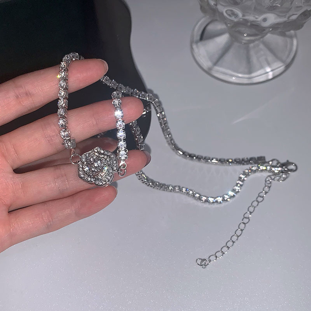 Elegancki naszyjnik choker z dużą imitacją białej perły - złota biżuteria ślubna - Wianko - 24