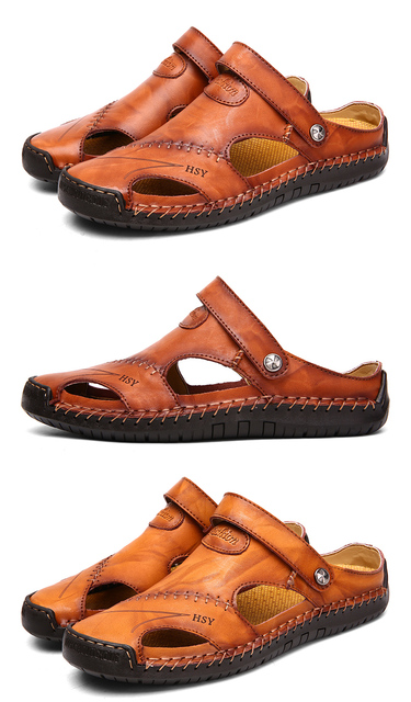 Mężczyźni - Skórzane letnie sandały rzymskie z gumową podeszwą - Duże rozmiary - Wianko - 22