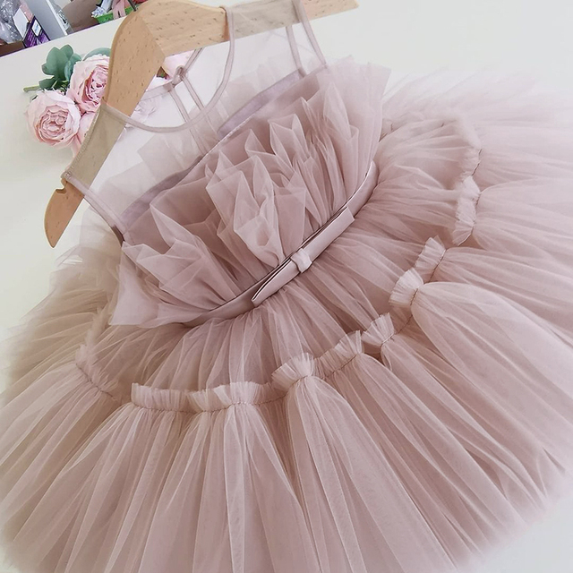 Elegancka suknia wieczorowa dla małej księżniczki - tiulowa druhna na specjalne okazje - Wianko - 8