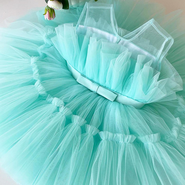 Elegancka suknia wieczorowa dla małej księżniczki - tiulowa druhna na specjalne okazje - Wianko - 3