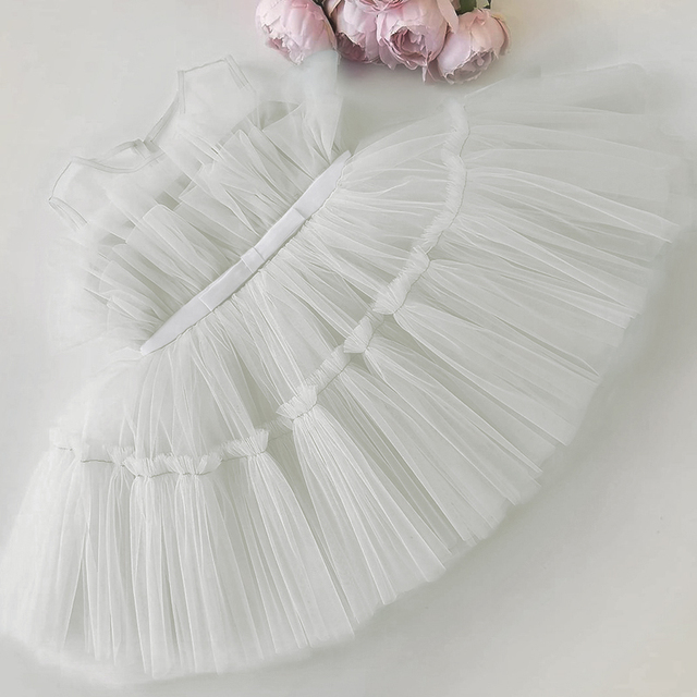 Elegancka suknia wieczorowa dla małej księżniczki - tiulowa druhna na specjalne okazje - Wianko - 6
