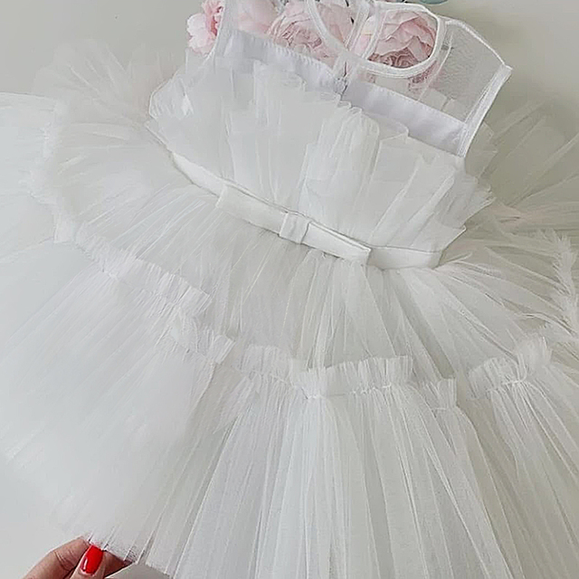Elegancka suknia wieczorowa dla małej księżniczki - tiulowa druhna na specjalne okazje - Wianko - 5
